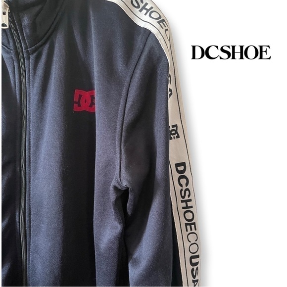 Dcshoe Black Track Logo Zip Front  Men’s Jacket Size Small - Picture 3 of 7